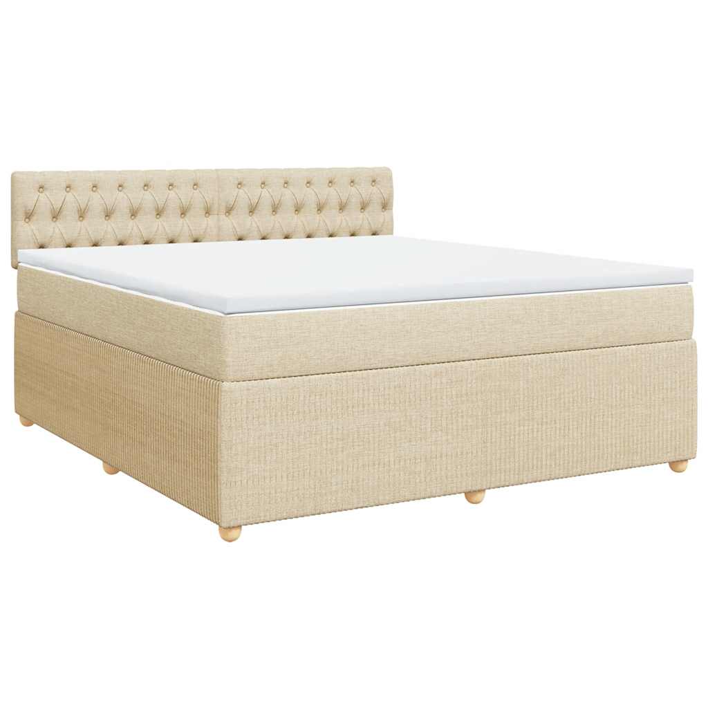 Giroletto a Molle con Materasso Crema 180x200 cm in Tessuto | homemem39