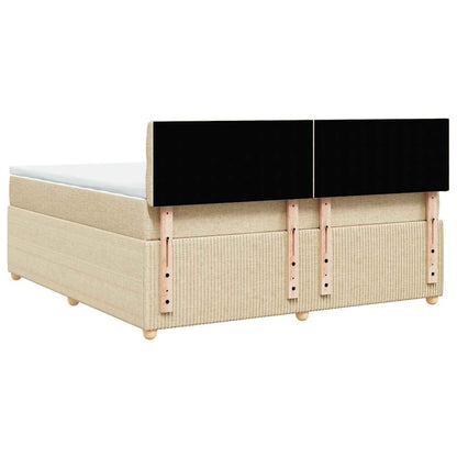 Giroletto a Molle con Materasso Crema 180x200 cm in Tessuto | homemem39