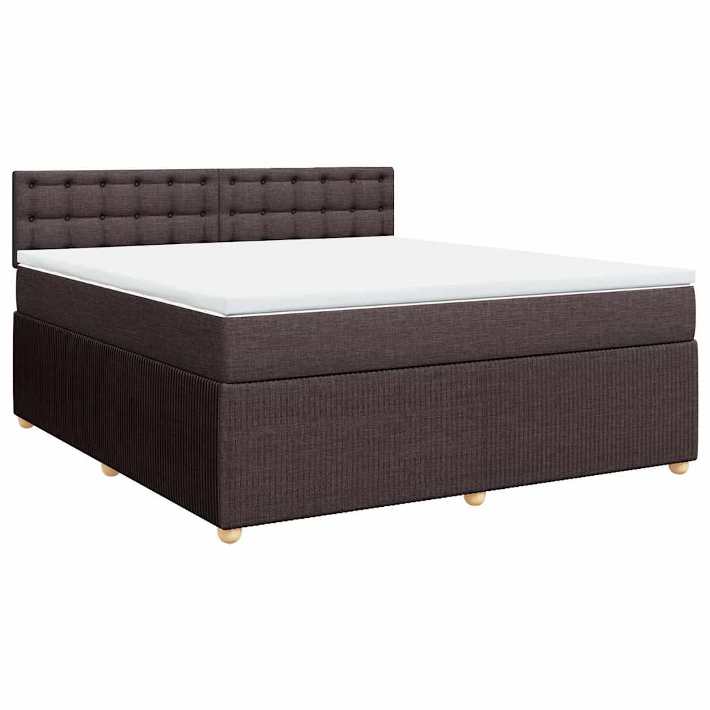 Giroletto a Molle con Materasso Marrone Scuro 180x200cm Tessuto | homemem39