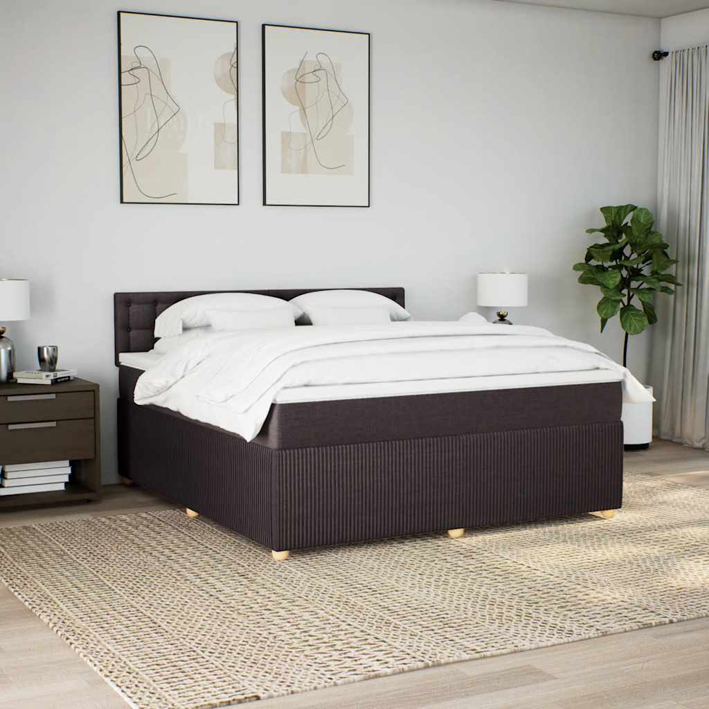 Giroletto a Molle con Materasso Marrone Scuro 180x200cm Tessuto | homemem39