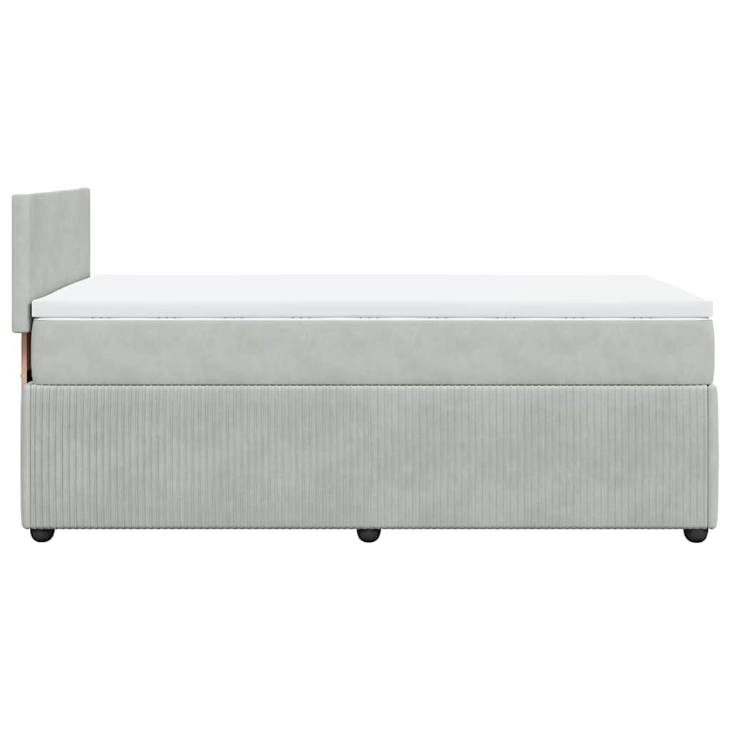 Giroletto a Molle con Materasso Grigio Chiaro 80x200 cm Velluto | homemem39