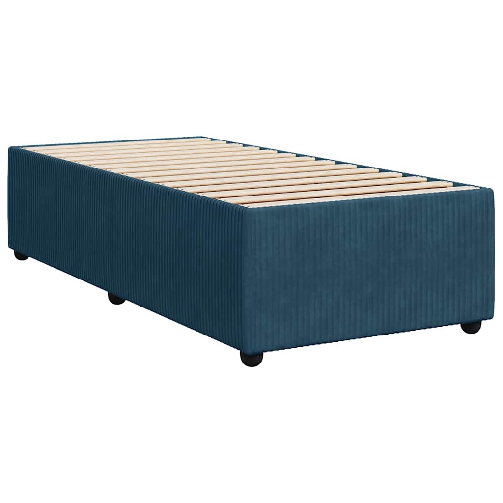 Giroletto a Molle con Materasso Blu 80x200 cm in Velluto