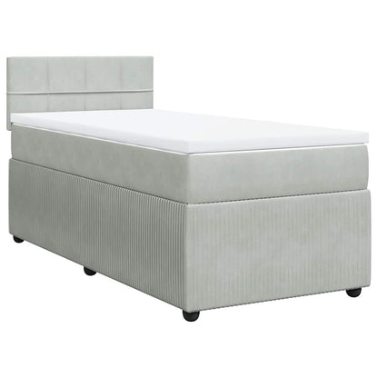 Giroletto a Molle con Materasso Grigio Chiaro 80x200 cm Velluto | homemem39