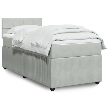 Giroletto a Molle con Materasso Grigio Chiaro 80x200 cm Velluto | homemem39