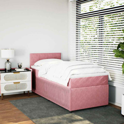 Giroletto a Molle con Materasso Rosa 80x200 cm in Velluto | homemem39