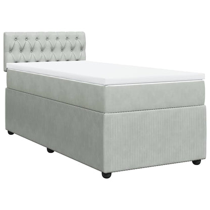 Giroletto a Molle con Materasso Grigio Chiaro 80x200 cm Velluto | homemem39