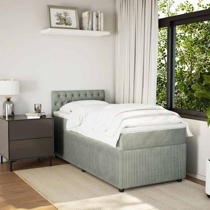 Giroletto a Molle con Materasso Grigio Chiaro 80x200 cm Velluto | homemem39