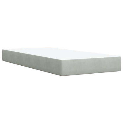 Giroletto a Molle con Materasso Grigio Chiaro 80x200 cm Velluto | homemem39