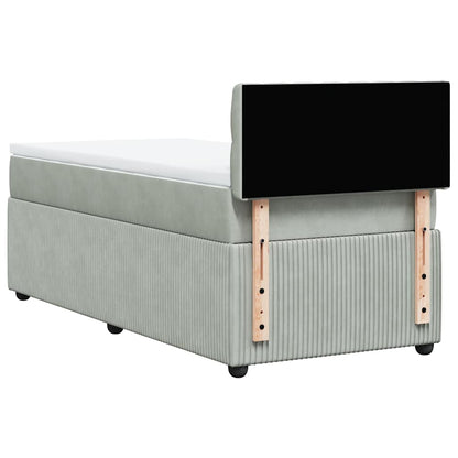 Giroletto a Molle con Materasso Grigio Chiaro 80x200 cm Velluto | homemem39