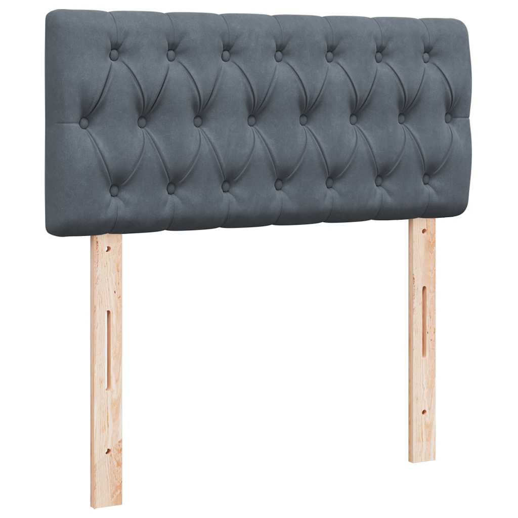 Giroletto a Molle con Materasso Grigio Scuro 80x200 cm Velluto | homemem39