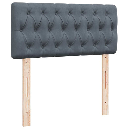 Giroletto a Molle con Materasso Grigio Scuro 80x200 cm Velluto | homemem39