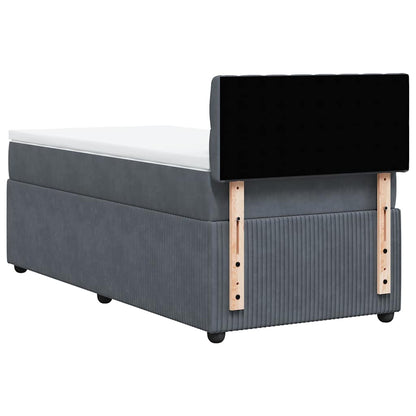 Giroletto a Molle con Materasso Grigio Scuro 80x200 cm Velluto | homemem39