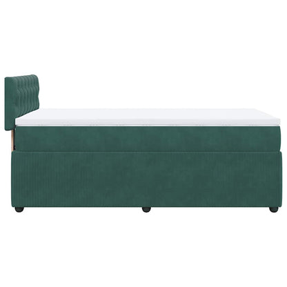 Giroletto a Molle con Materasso Verde Scuro 80x200 cm Velluto - homemem39