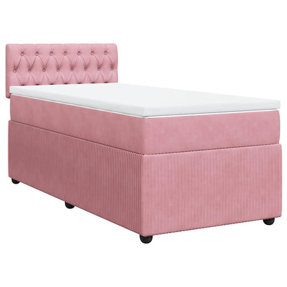 Giroletto a Molle con Materasso Rosa 80x200 cm in Velluto | homemem39