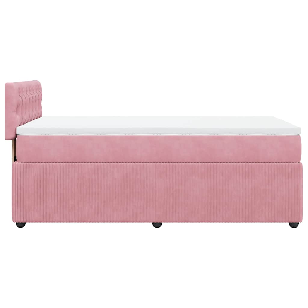 Giroletto a Molle con Materasso Rosa 80x200 cm in Velluto | homemem39