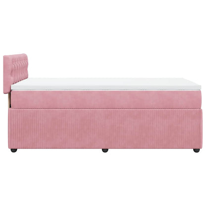 Giroletto a Molle con Materasso Rosa 80x200 cm in Velluto | homemem39