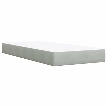 Giroletto a Molle con Materasso Grigio Chiaro 80x200 cm Velluto