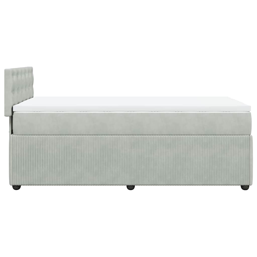 Giroletto a Molle con Materasso Grigio Chiaro 80x200 cm Velluto