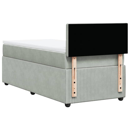 Giroletto a Molle con Materasso Grigio Chiaro 80x200 cm Velluto | homemem39