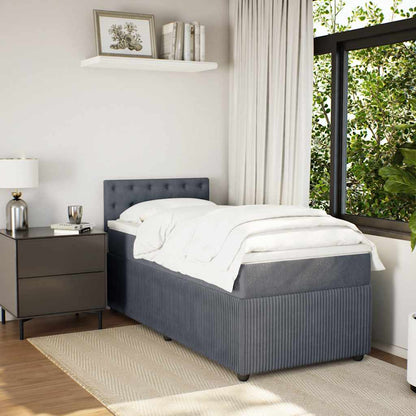Giroletto a Molle con Materasso Grigio Scuro 80x200 cm Velluto | homemem39