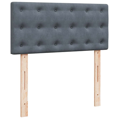 Giroletto a Molle con Materasso Grigio Scuro 80x200 cm Velluto | homemem39
