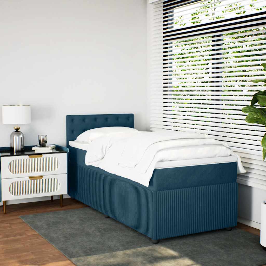 Giroletto a Molle con Materasso Blu 80x200 cm in Velluto | homemem39