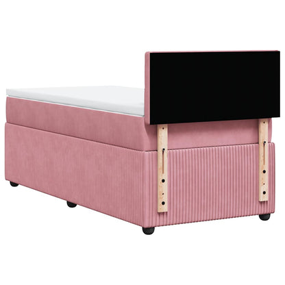 Giroletto a Molle con Materasso Rosa 80x200 cm in Velluto | homemem39