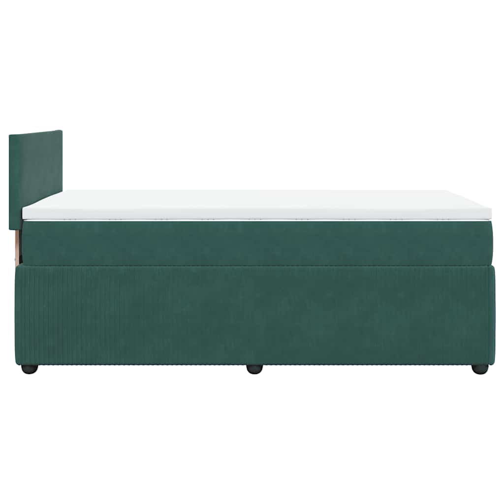 Giroletto a Molle con Materasso Verde Scuro 90x190 cm Velluto - homemem39