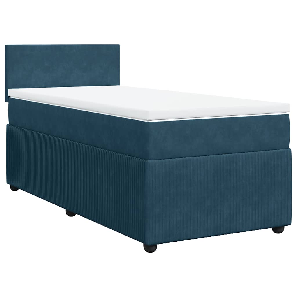 Giroletto a Molle con Materasso Blu 90x190 cm in Velluto | homemem39