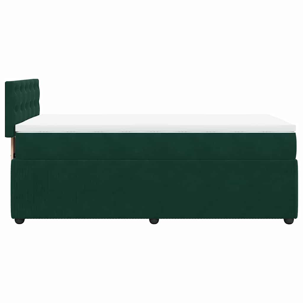 Giroletto a Molle con Materasso Verde Scuro 90x190 cm Velluto | homemem39