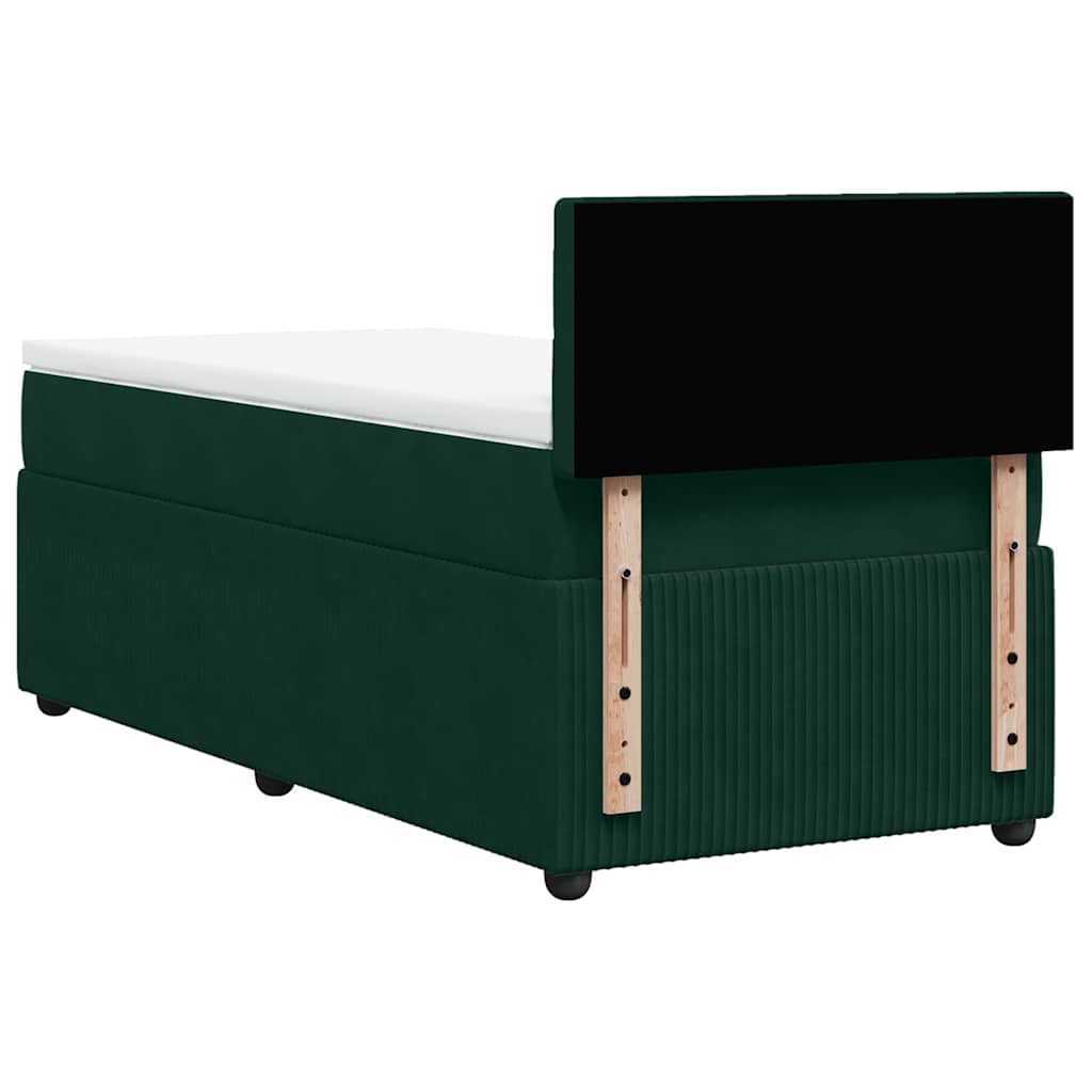 Giroletto a Molle con Materasso Verde Scuro 90x190 cm Velluto | homemem39