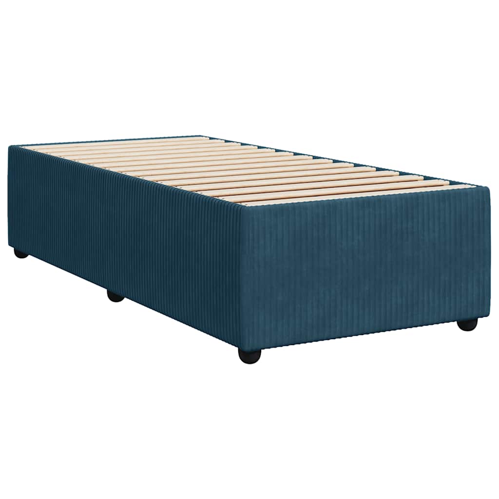 Giroletto a Molle con Materasso Blu 90x190 cm in Velluto | homemem39