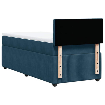Giroletto a Molle con Materasso Blu 90x190 cm in Velluto | homemem39