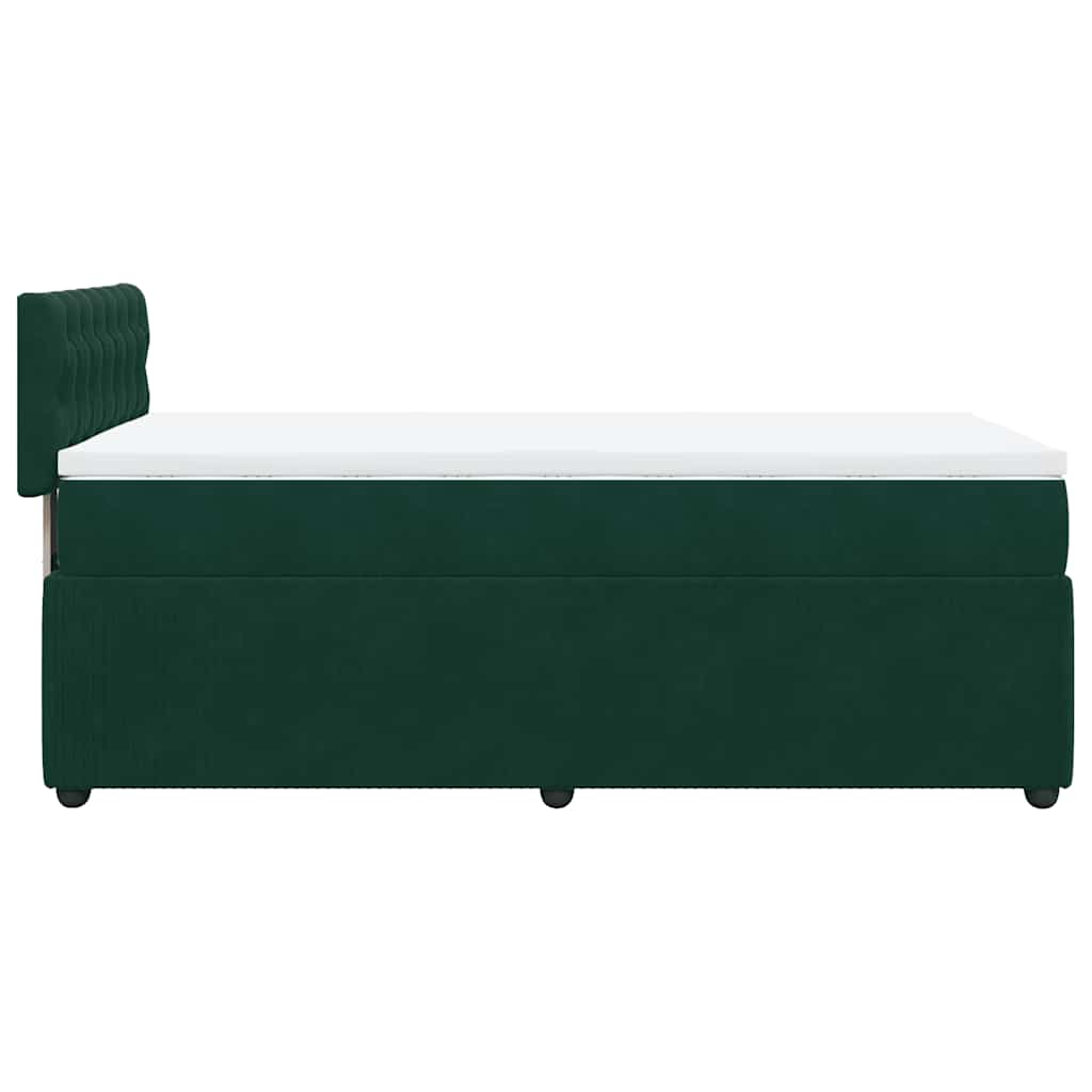 Giroletto a Molle con Materasso Verde Scuro 90x190 cm Velluto | homemem39