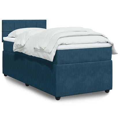 Giroletto a Molle con Materasso Blu 90x190 cm in Velluto | homemem39