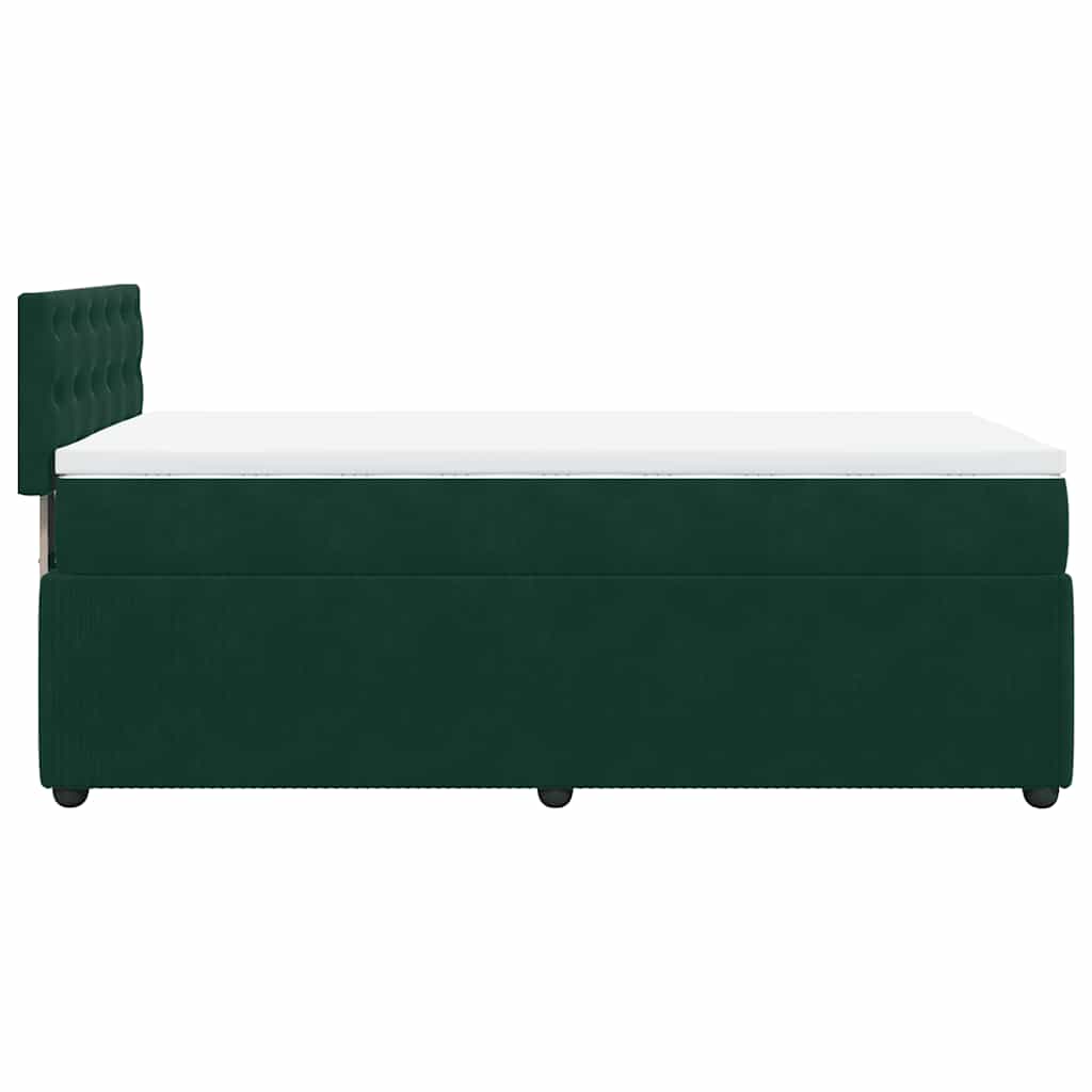 Giroletto a Molle con Materasso Verde Scuro 90x200 cm Velluto | homemem39