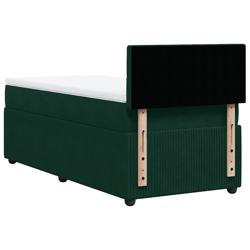 Giroletto a Molle con Materasso Verde Scuro 90x200 cm Velluto | homemem39