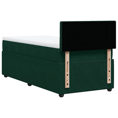 Giroletto a Molle con Materasso Verde Scuro 90x200 cm Velluto | homemem39