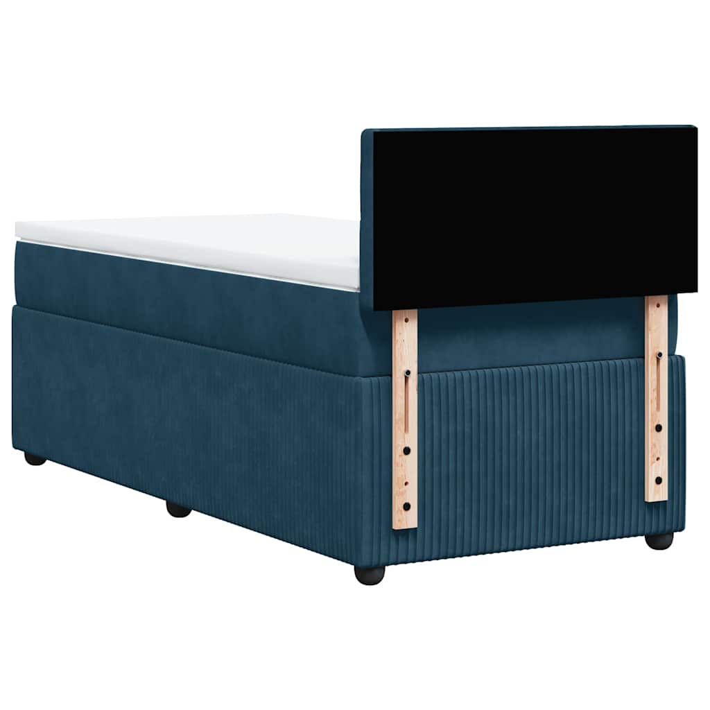 Giroletto a Molle con Materasso Blu 90x200 cm in Velluto | homemem39