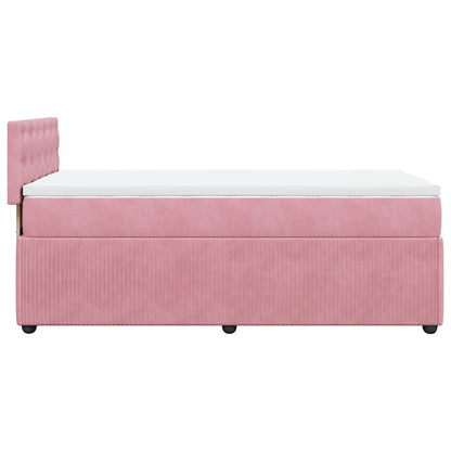 Giroletto a Molle con Materasso Rosa 90x200 cm in Velluto | homemem39