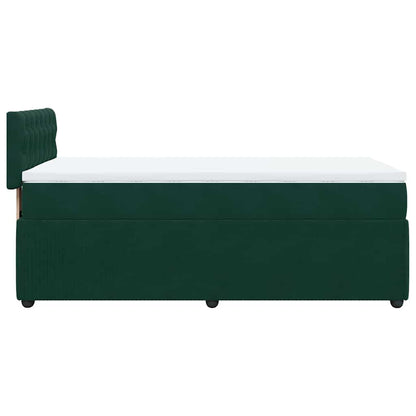Giroletto a Molle con Materasso Verde Scuro 90x200 cm Velluto | homemem39