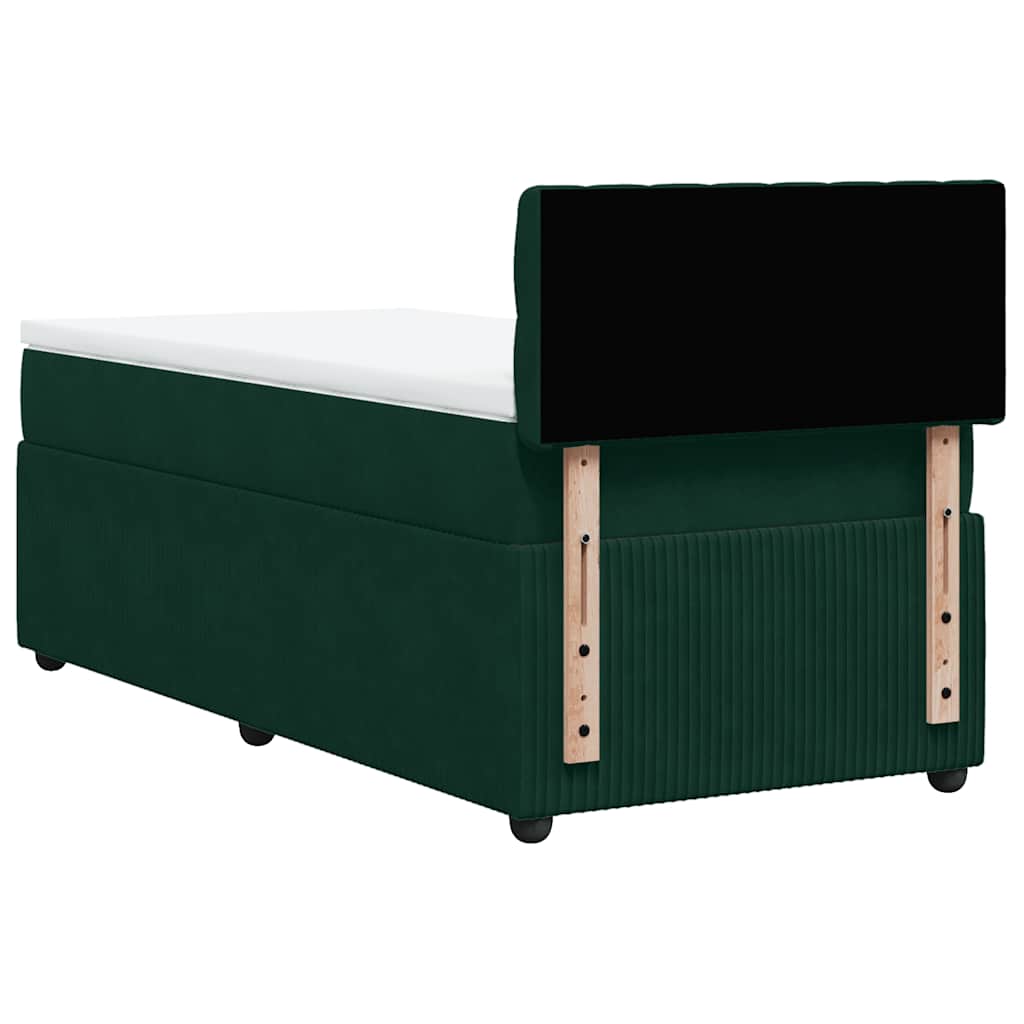 Giroletto a Molle con Materasso Verde Scuro 90x200 cm Velluto | homemem39
