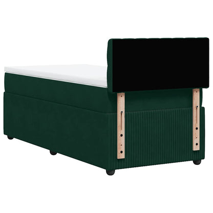 Giroletto a Molle con Materasso Verde Scuro 90x200 cm Velluto | homemem39