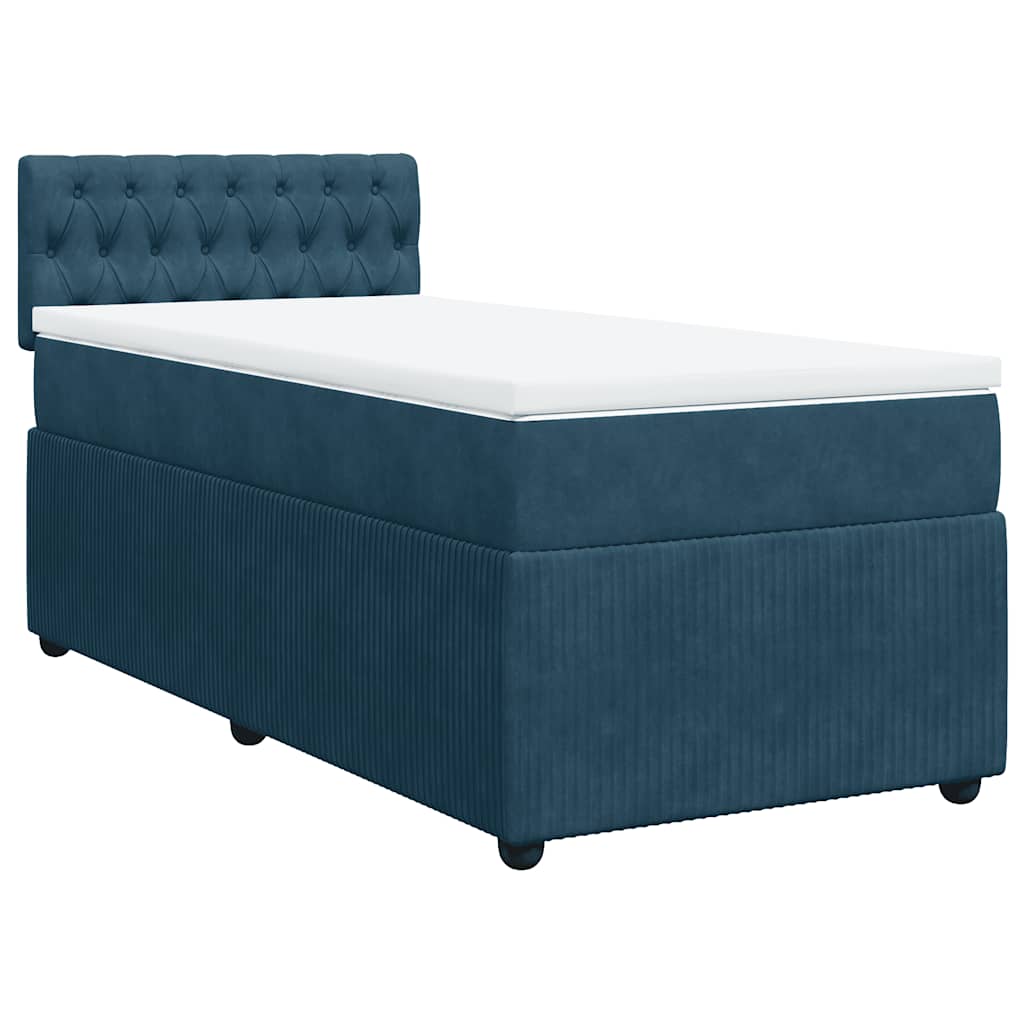 Giroletto a Molle con Materasso Blu 90x200 cm in Velluto | homemem39