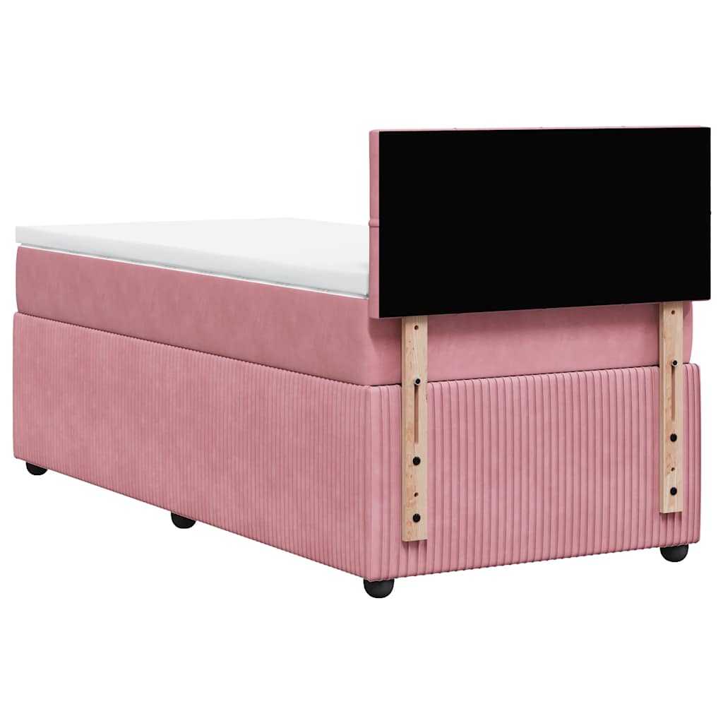 Giroletto a Molle con Materasso Rosa 90x200 cm in Velluto | homemem39