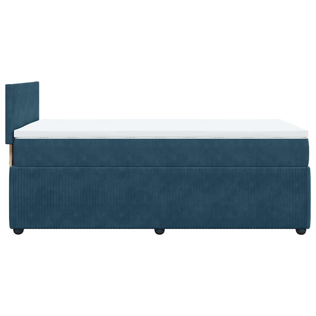 Giroletto a Molle con Materasso Blu 100x200 cm in Velluto | homemem39