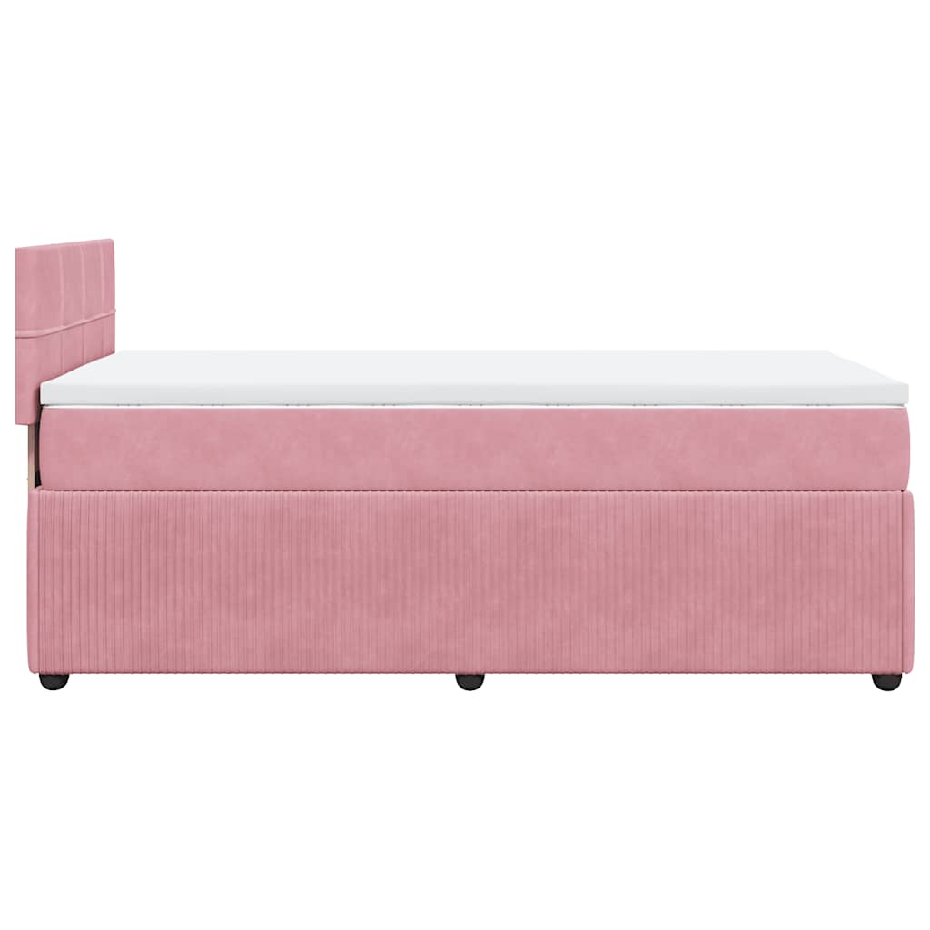 Giroletto a Molle con Materasso Rosa 100x200 cm in Velluto | homemem39