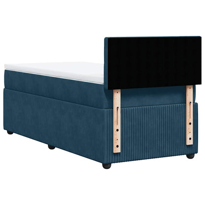 Giroletto a Molle con Materasso Blu 100x200 cm in Velluto | homemem39
