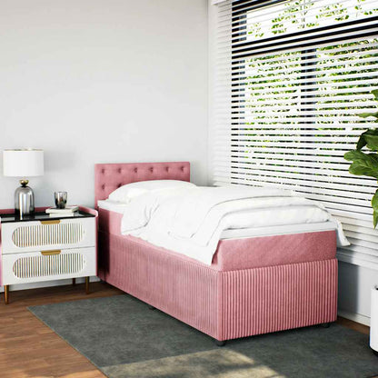 Giroletto a Molle con Materasso Rosa 100x200 cm in Velluto | homemem39