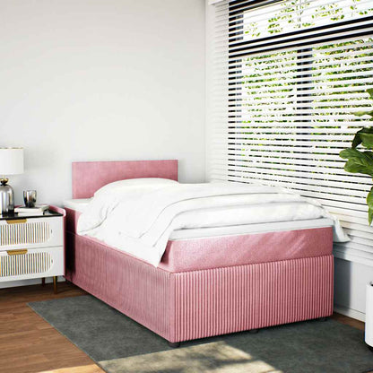 Giroletto a Molle con Materasso Rosa 120x190 cm in Velluto | homemem39